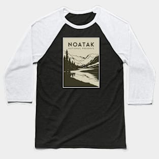 Noatak National Preserve Travel Poster Alaska Baseball T-Shirt